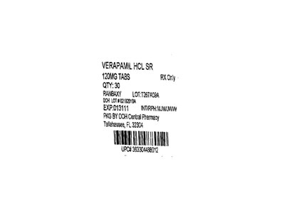 Verapamil Tablets 120mg 30s Label (Verapamil Sr 120mg(ranbaxy))